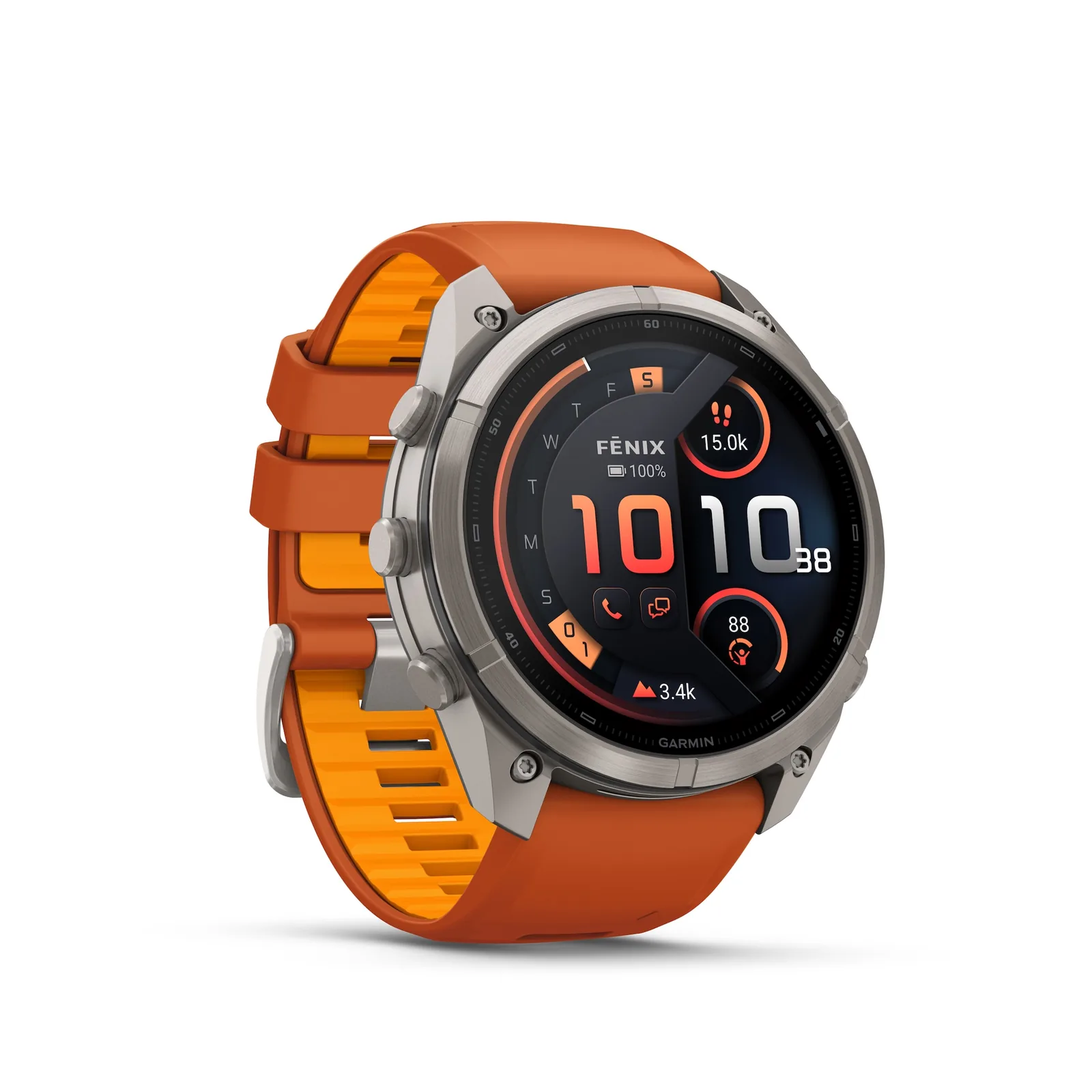 Garmin fenix 9 Pro 51mm in Autumn Spark titanium seen from the front